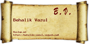Behalik Vazul névjegykártya